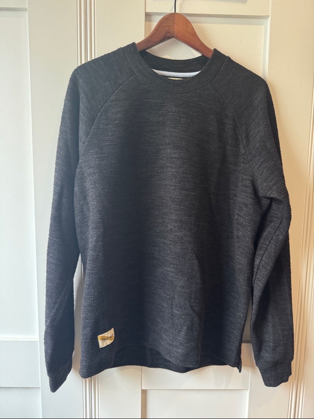 Men's Tracksmith Dark Gray Black Crewneck Sweater